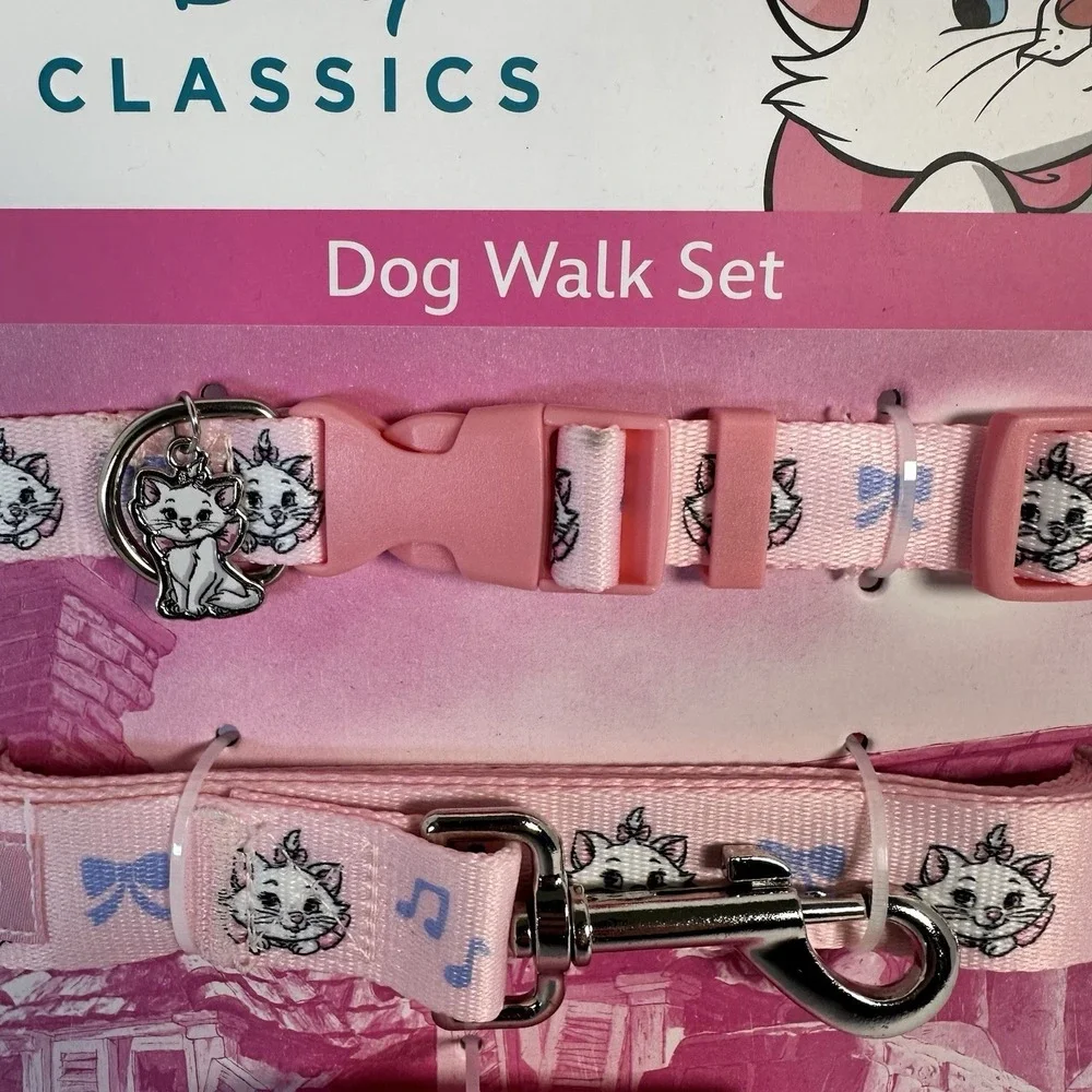 Disney Aristocats Marie Dog Collar Leash Set Pink Small Pet CultureFly